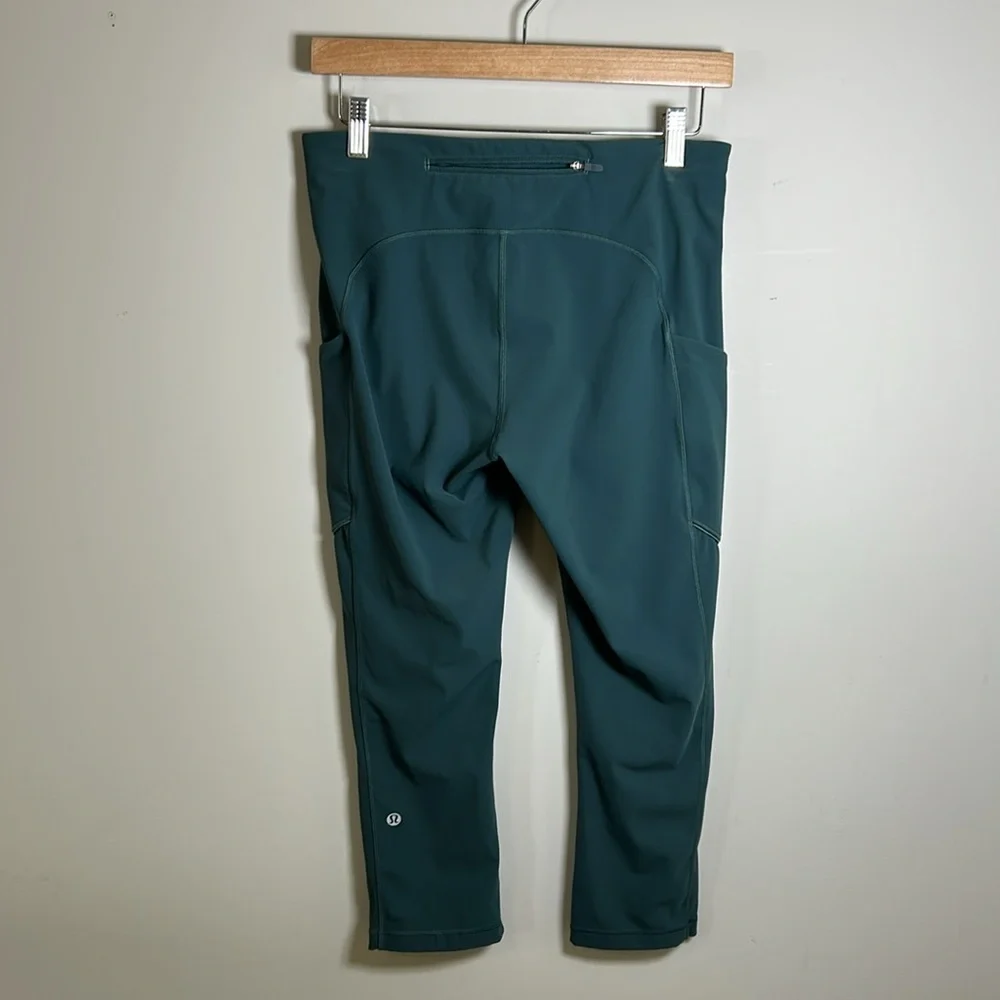 Lululemon Speed Up Crop 21 inch Luxtreme Green Teal Shadow Sz 8